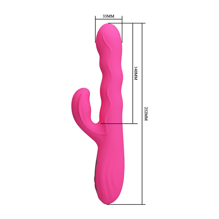 PRETTY LOVE - WINTERS MULTIFUNCTION RABBIT VIBRATOR WITH LED DISPLAY PINK